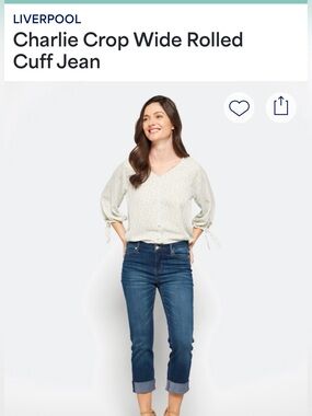 Liverpool Petite/Curvy Dark Blue Stretch Denim Jeans